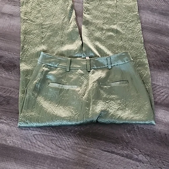 CINQ A SEPT KASID CRINKLED SATIN STRAIGHT LEG PANTS SIZE 8,10 - Picture 7 of 7